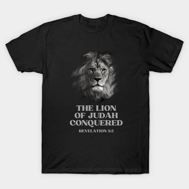 The Lion of Judah has Conquered T-Shirt by ChristianLifeApparel